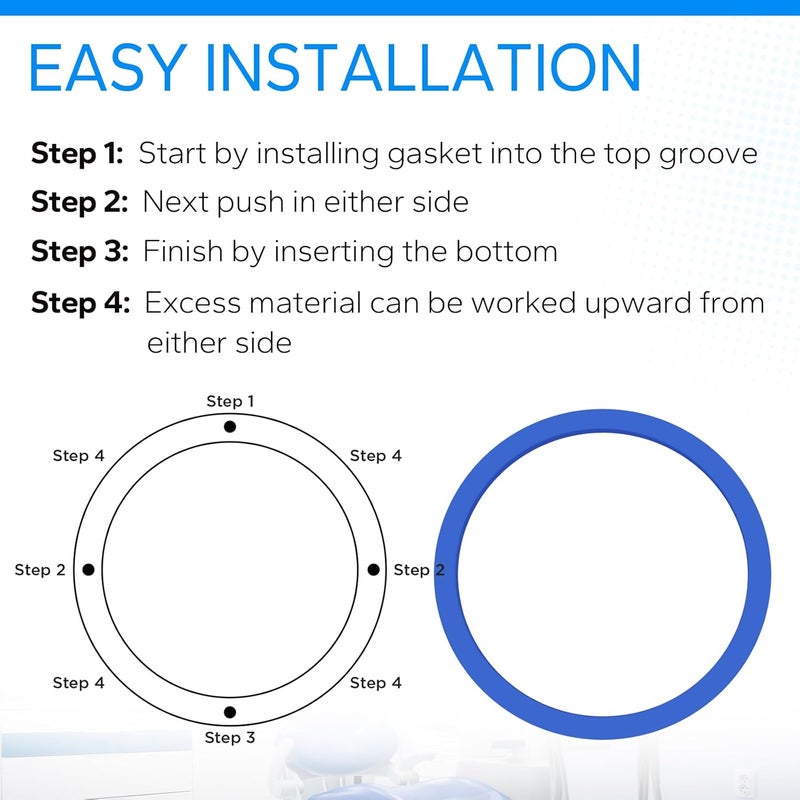 Pulems Door Gasket Seal Compatible with Tuttnauer 1730 Autoclave Series，Silicone Autoclave Door Gasket for 1730E,1730EK,1730M, 1730MK,1730 MKV，Replacement Part#02610020 for Medical&Lab Instruments Equipment - Image 5